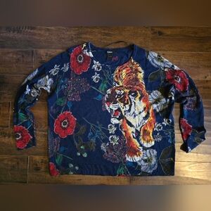 Desigual Embellished Tiger Sweater